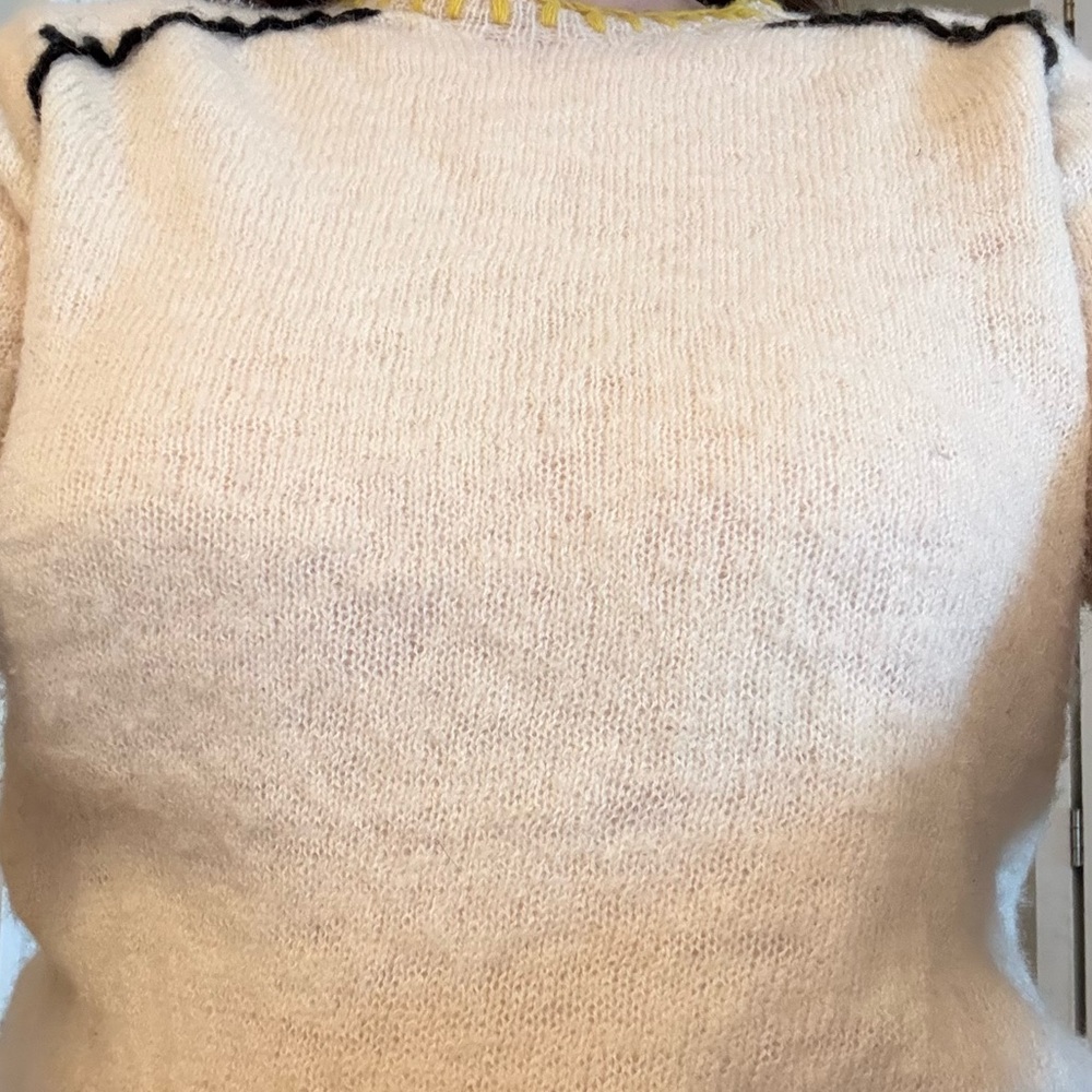 La Fetiche Wool Contrast Stitch Sweater - Picture 9 of 10
